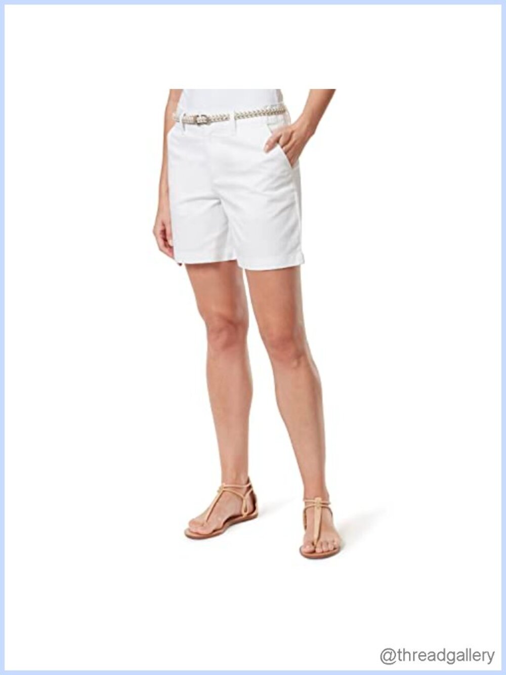 Midrise Belted Trouser Short Relaxed Fit Cotton Blend
